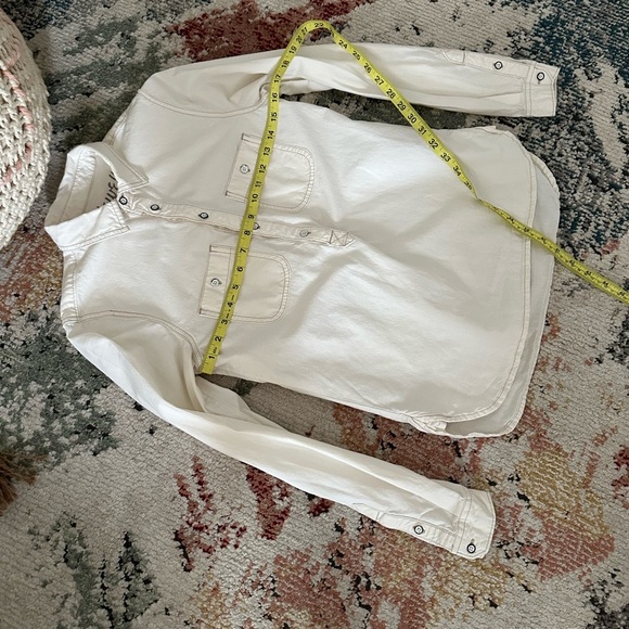 Madewell Denim Shirt Women’s Size XS Long Sleeve Popover Shirt Off-White Western - Picture 5 of 16